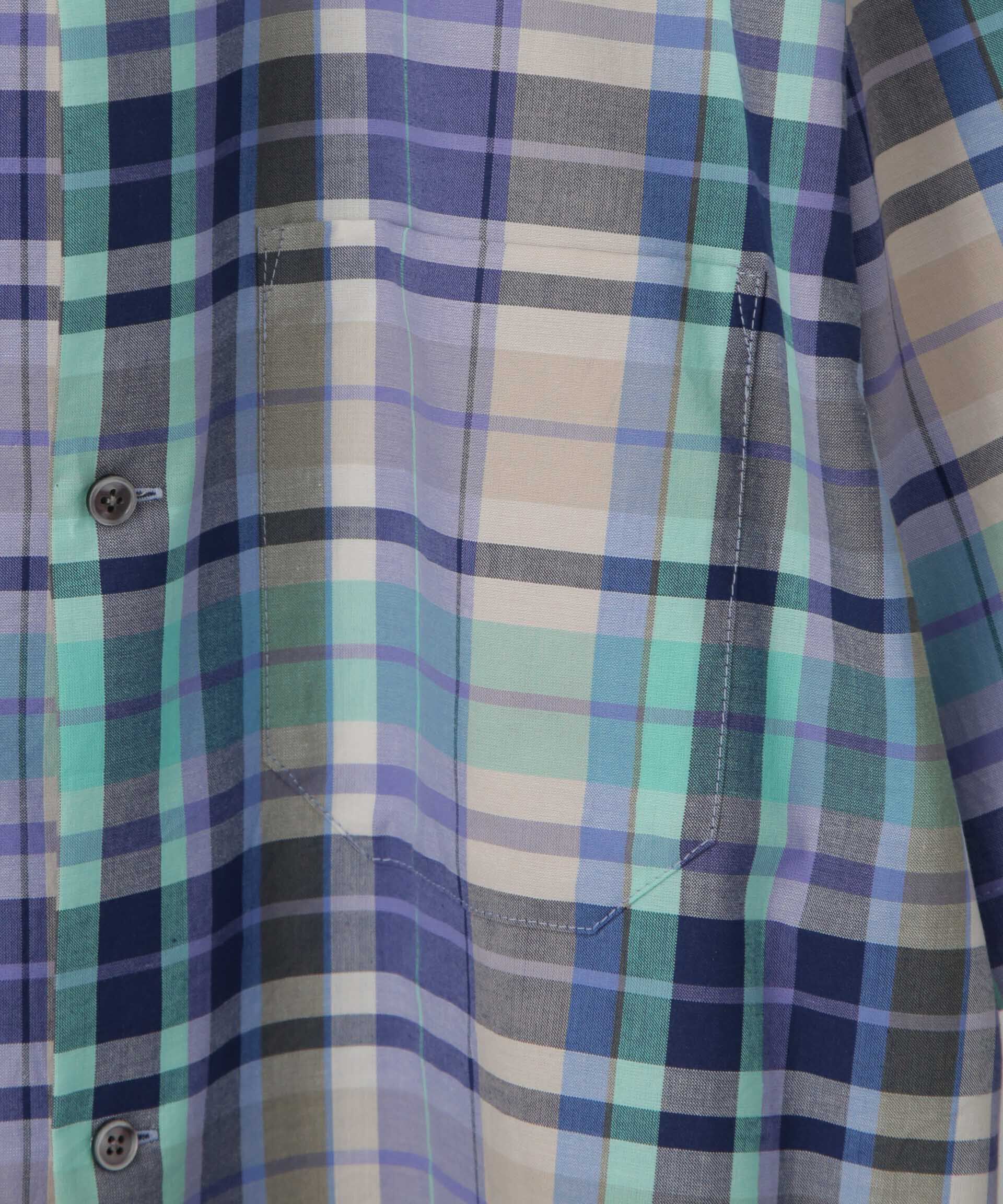 nano･universe「Fabric by INDIA オールドライクマドラスチェックシャツ 半袖」|シャツ・ブラウス|