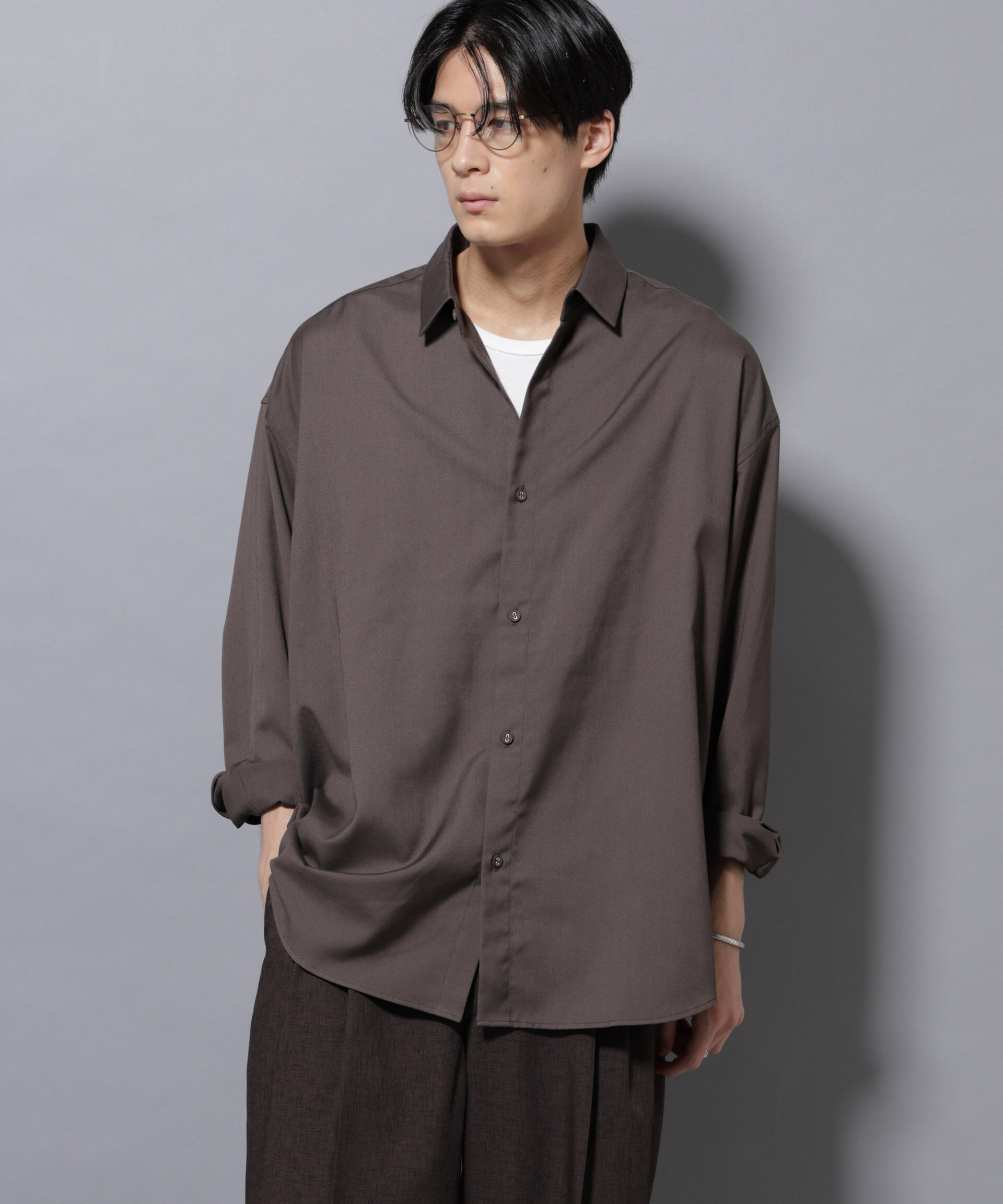 nano･universe「ビッグドレープシャツ 長袖」|シャツ・ブラウス|