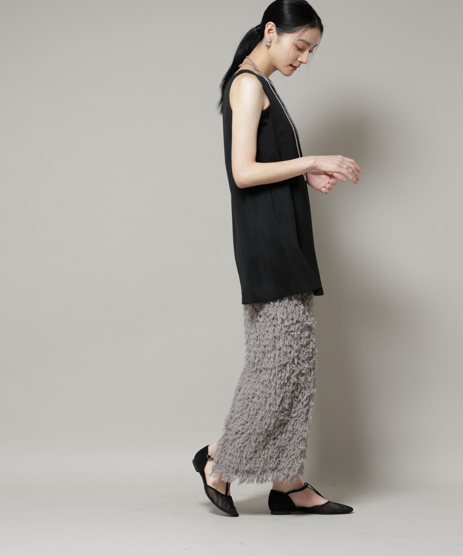 nano･universe「フリンジタイトスカート」|スカート|