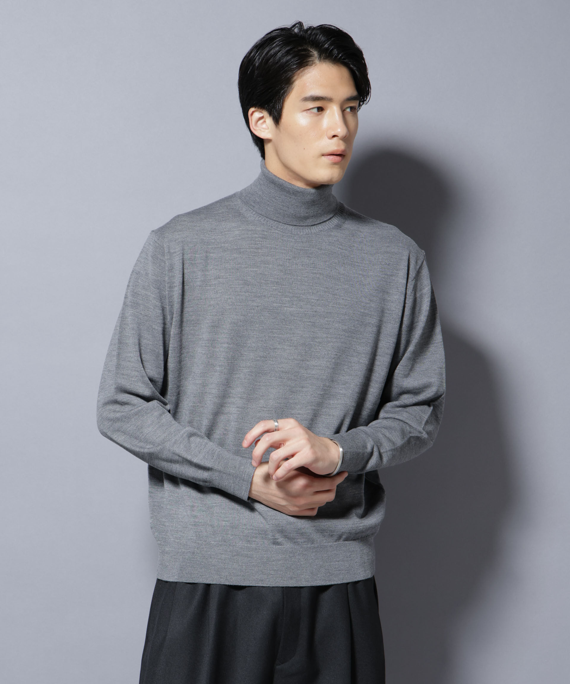 nano･universe「「毛玉レスニット」ファインゲージタートルネック」|ニット・セーター|