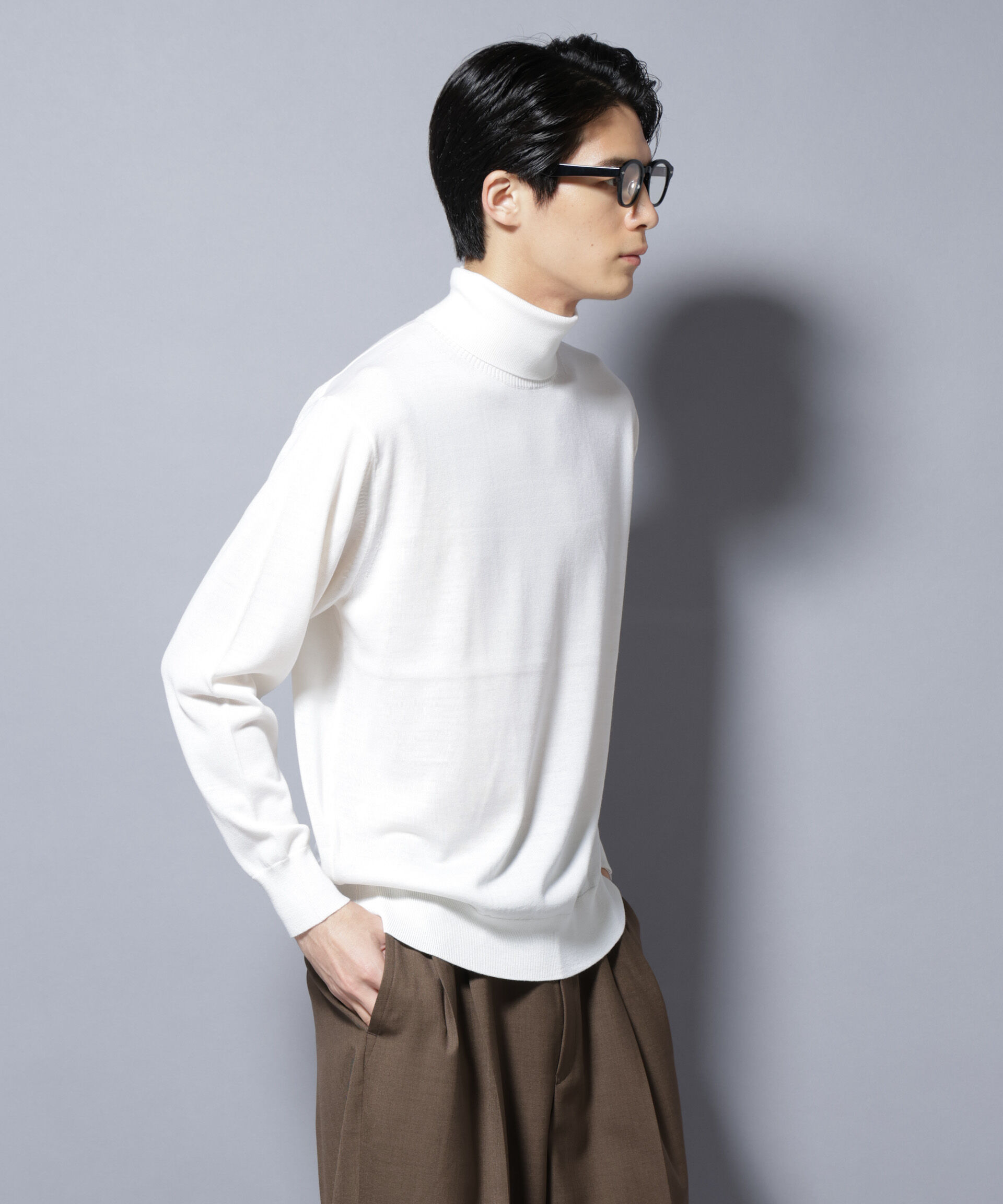 nano･universe「「毛玉レスニット」ファインゲージタートルネック」|ニット・セーター|