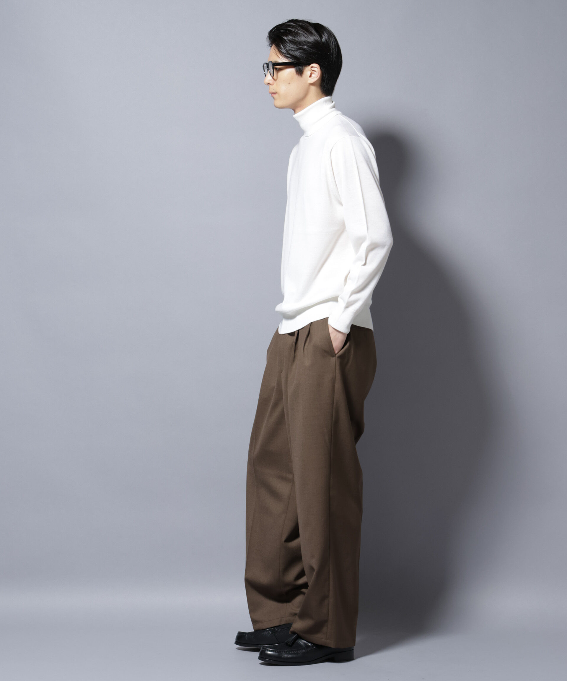 nano･universe「「毛玉レスニット」ファインゲージタートルネック」|ニット・セーター|