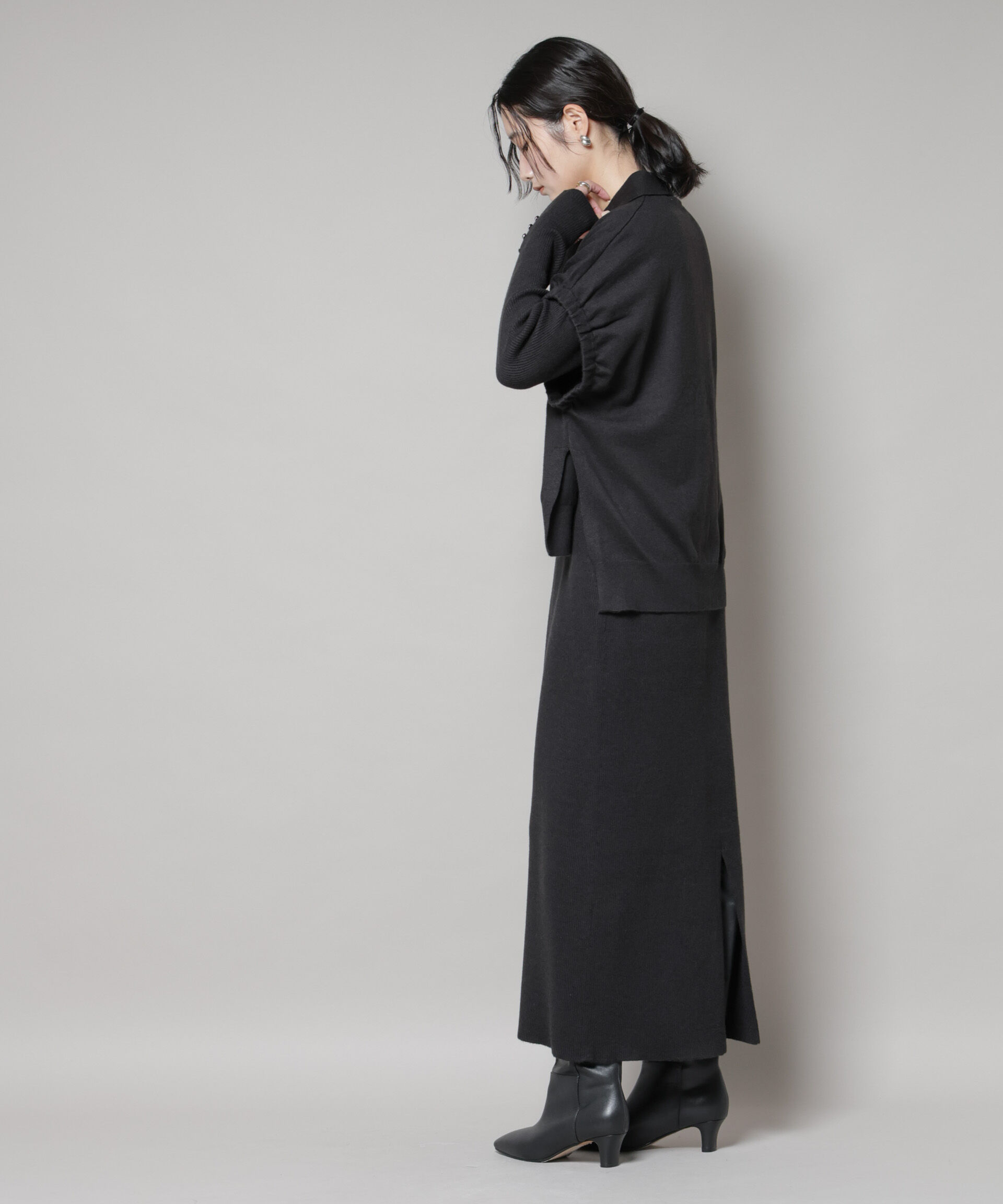 nano･universe「ドロストベスト＋リブニットワンピースセット」|ワンピース|