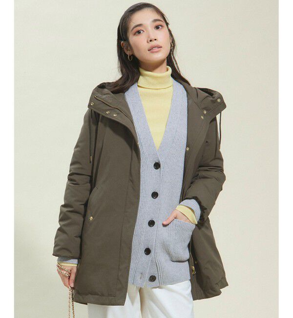 23区「【滝沢眞規子さん着用/一部店舗限定/撥水加工】ミリタリー ダウンコート」|ダウン|カーキ系