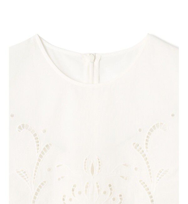 BEIGE,「【洗える】GALLERIA / コットンエンブロイダリーノースリーブブラウス」|シャツ・ブラウス|