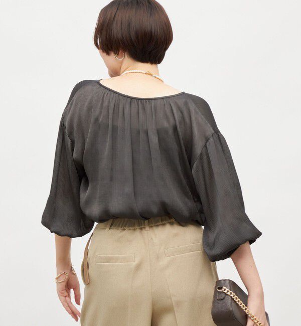 NOLLEY'S「楊柳サテン2WAYギャザーブラウス」|シャツ・ブラウス|