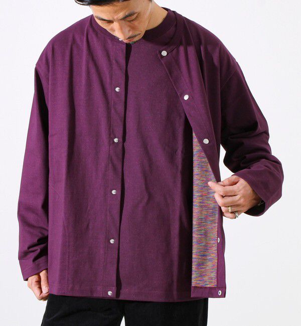 GLOSTER「【春の人気作が復刻】【裏グラデーションシリーズ】天竺クルーカーディガン」|カーディガン|パープル