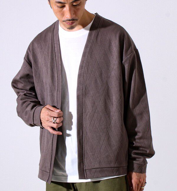 GLOSTER「【カーディガン＋ロンT セットアイテム】ふくれジャガード カーデアンサンブル」|カーディガン|