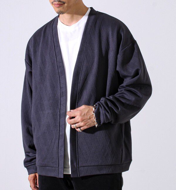 GLOSTER「【カーディガン＋ロンT セットアイテム】ふくれジャガード カーデアンサンブル」|カーディガン|