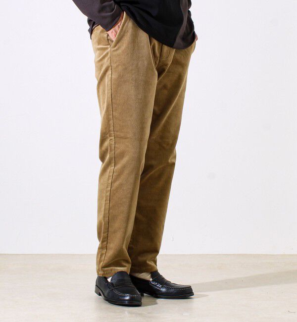 GLOSTER「【あったか快適なのに上品見え】コール裏フリースストレッチイージーパンツ」|チノ|