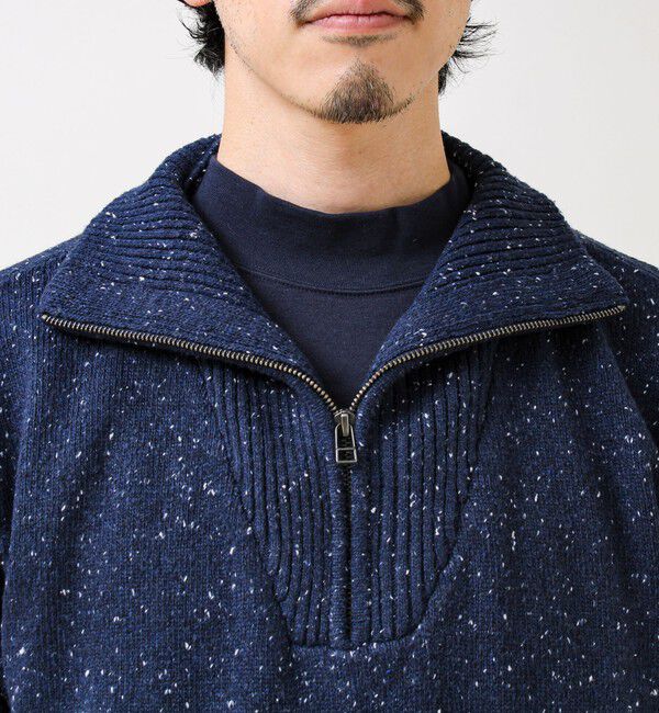 GLOSTER「【冬の大人レイヤードに】ネップハーフジッププルオーバー」|ニット・セーター|