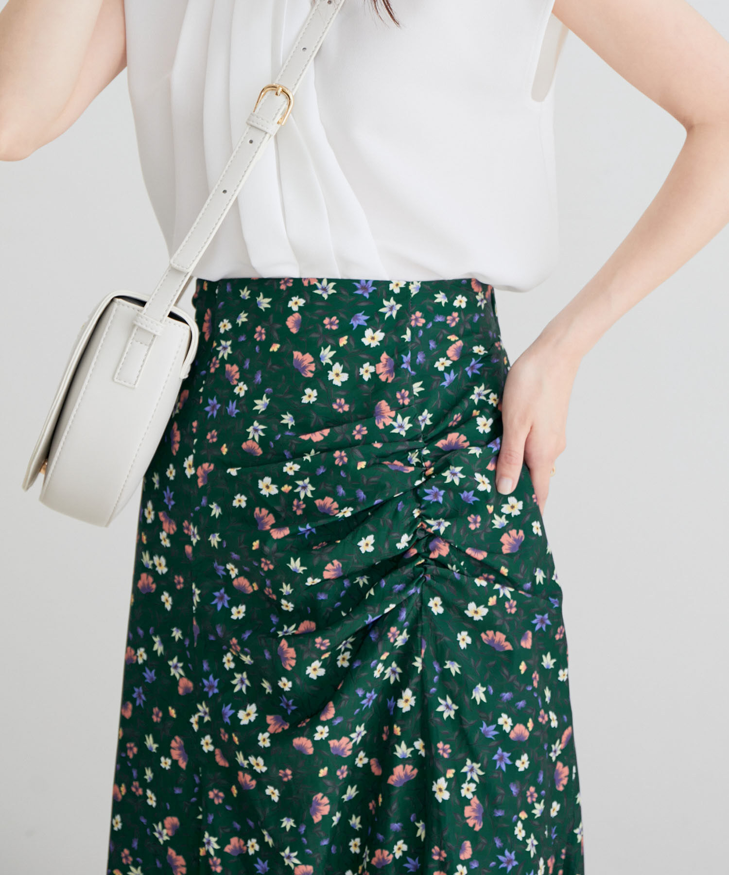 VIS「フラワープリントアシメマーメイドスカート」|スカート|