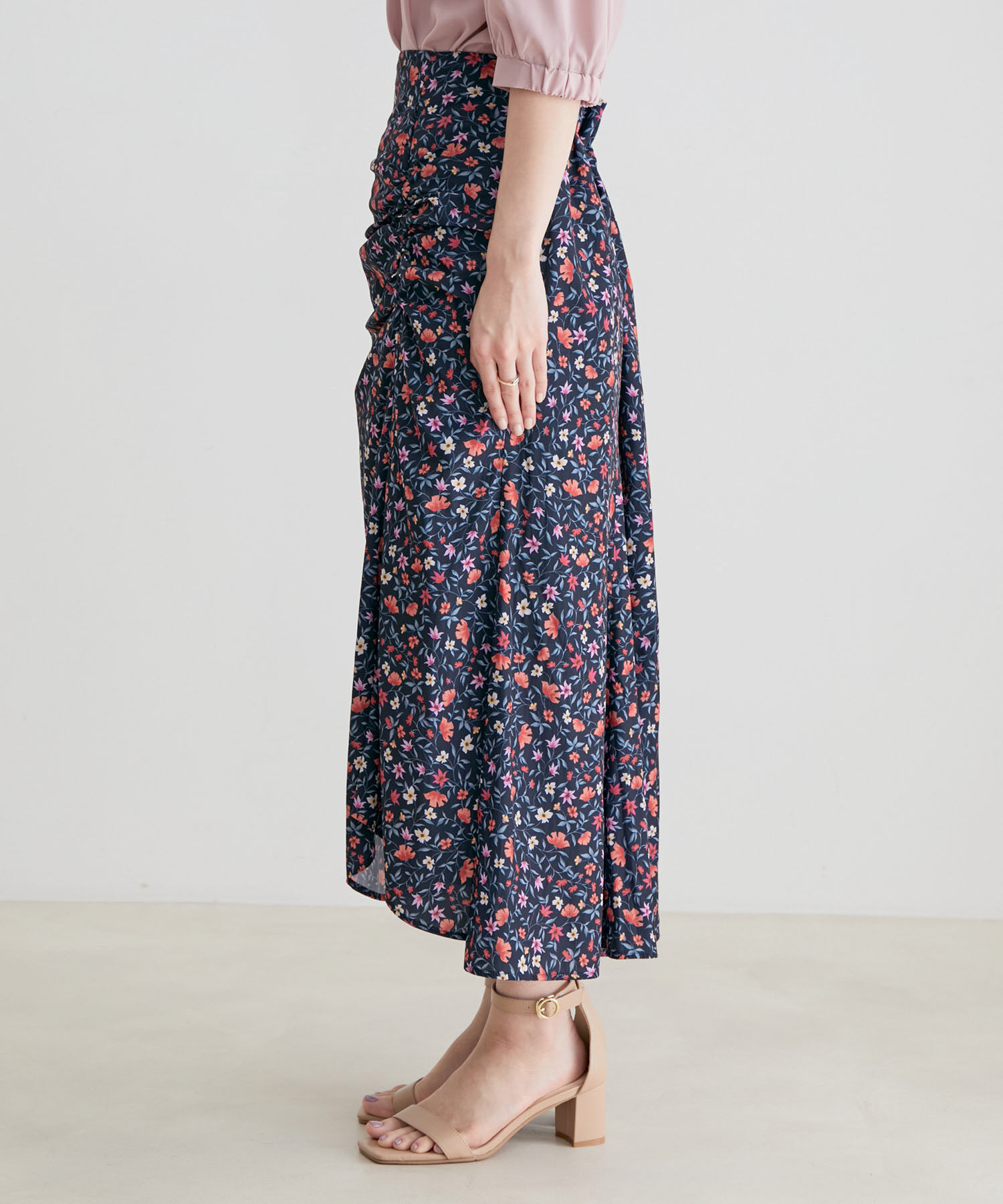 VIS「フラワープリントアシメマーメイドスカート」|スカート|