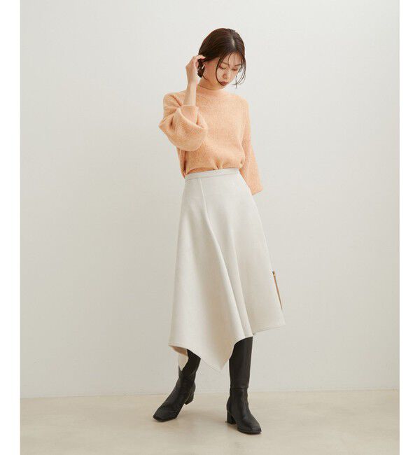 VIS「エコスエードアシンメトリーフレアスカート【sustainable】」|スカート|