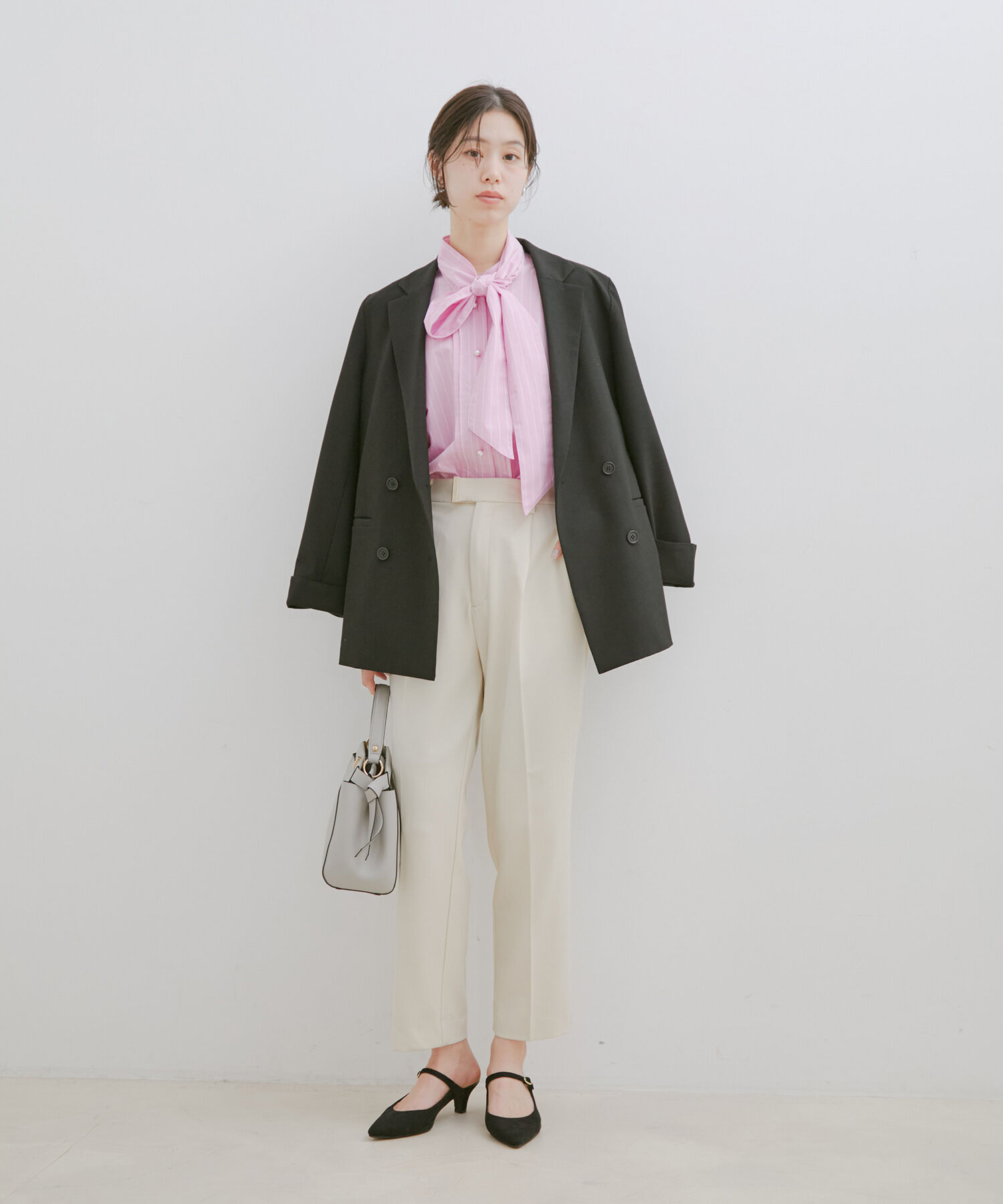 VIS「【HOT BEAUTY STRETCH】【洗える】ワンタックテーパードパンツ【sustainable】」|チノ|