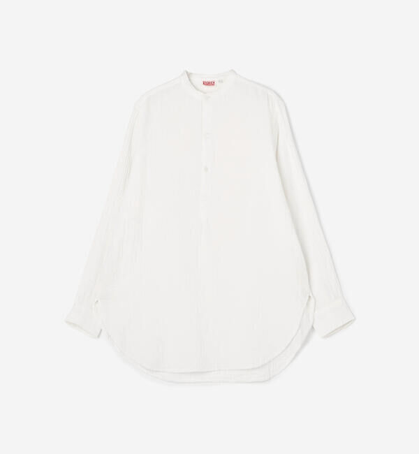  「INDIA INDUSTRY | ダブルガーゼ 長袖バンドカラーシャツ WOMEN」|シャツ・ブラウス|OFFWHITE
