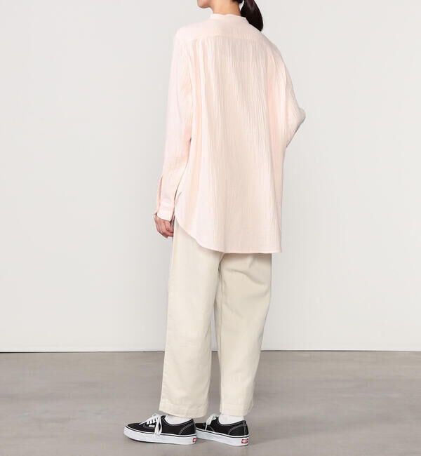  「INDIA INDUSTRY | ダブルガーゼ 長袖バンドカラーシャツ WOMEN」|シャツ・ブラウス|