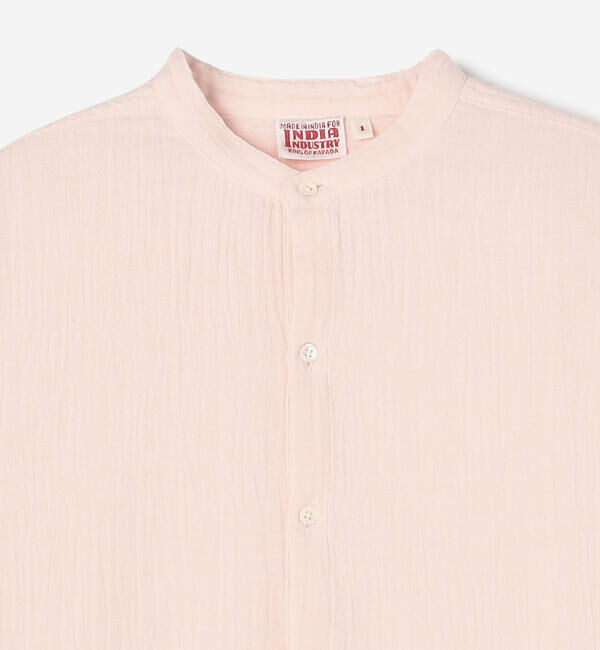  「INDIA INDUSTRY | ダブルガーゼ 長袖バンドカラーシャツ WOMEN」|シャツ・ブラウス|