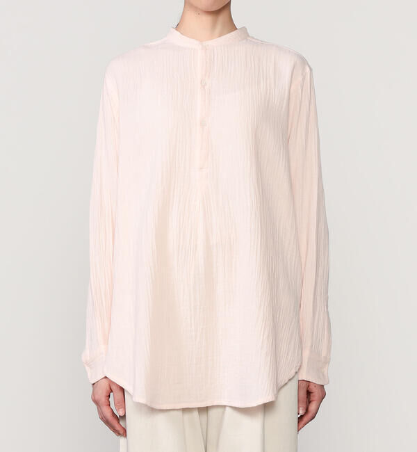  「INDIA INDUSTRY | ダブルガーゼ 長袖バンドカラーシャツ WOMEN」|シャツ・ブラウス|