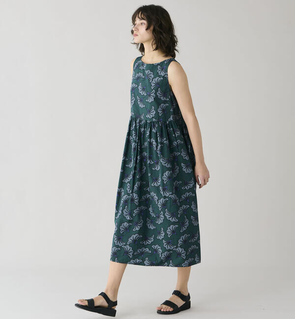 LE GLAZIK「LE GLAZIK | バティック ノースリーブワンピース WOMEN」|ワンピース|GREEN系3