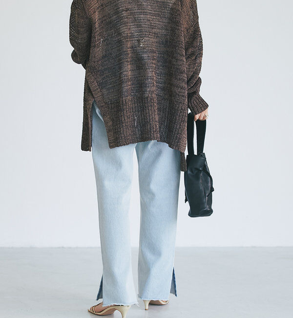  「【全骨格美脚見え！】slit DENIM」|デニム|