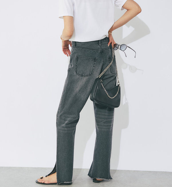  「【全骨格美脚見え！】slit DENIM」|デニム|
