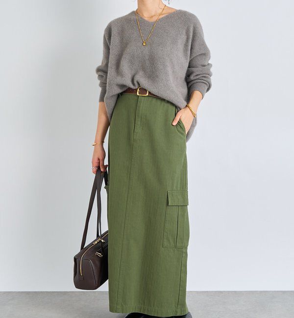  「【MONN.:.(モン)】カーゴマキシスカート」|スカート|