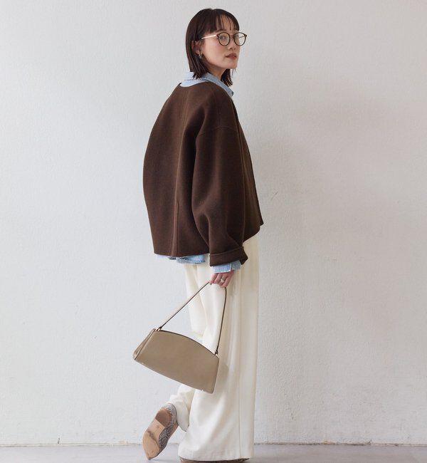  「【上品見え】ウールリバーショートコート」|その他|