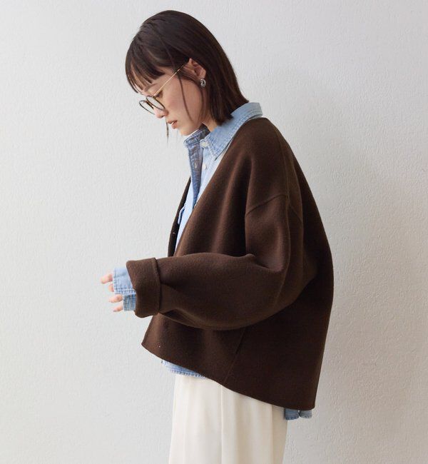  「【上品見え】ウールリバーショートコート」|その他|