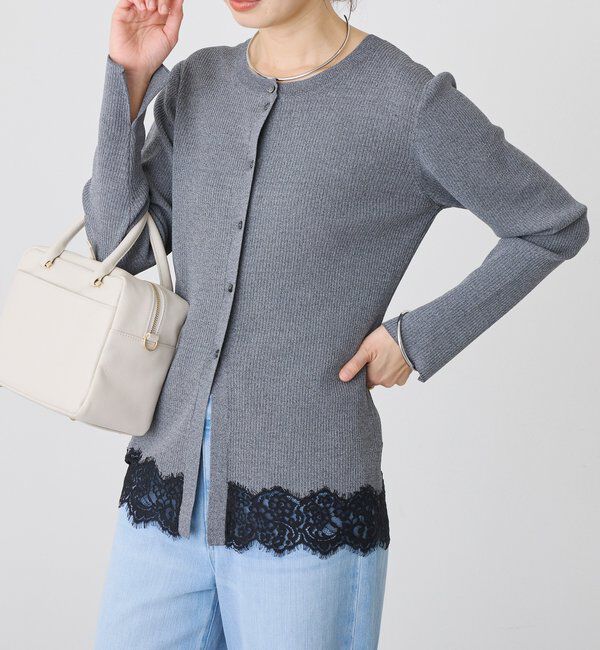  「【鮮度抜群】レーストリムカーディガン」|カーディガン|
