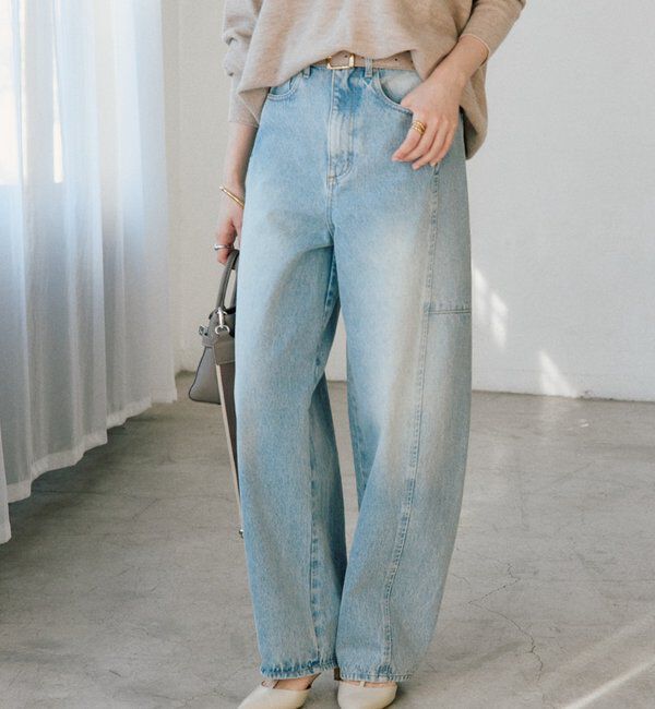  「【トレンド感ある着こなしに】ソフトバレルデニム」|デニム|スカイブルー