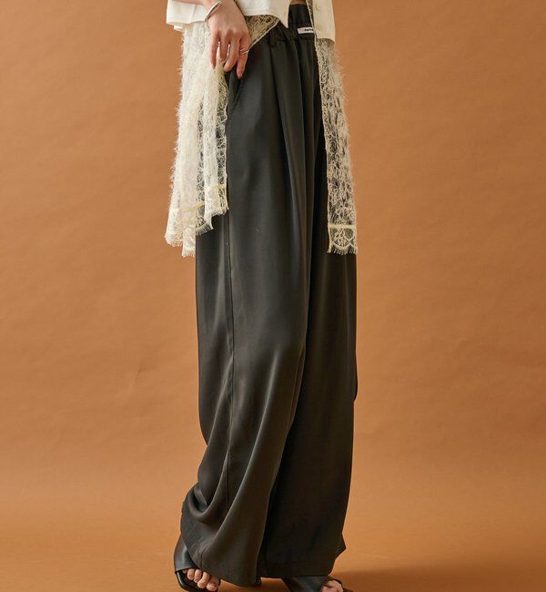  「【オールシーズン対応/WEB限定アイボリー】フリルイージーパンツ」|チノ|