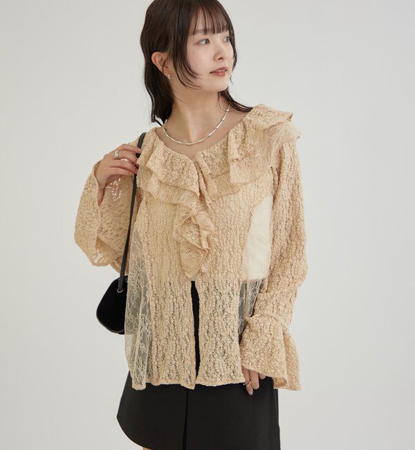  「レース切替ブラウス」|シャツ・ブラウス|