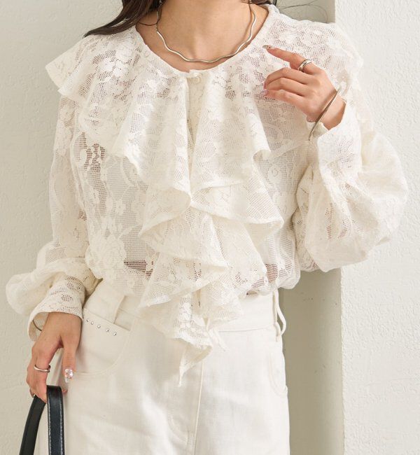  「ラッフルカラー ブラウス」|シャツ・ブラウス|