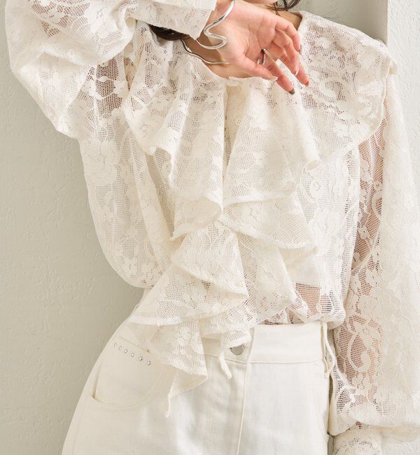  「ラッフルカラー ブラウス」|シャツ・ブラウス|