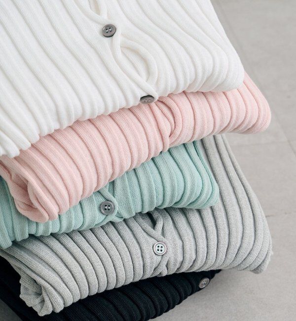  「ラウンドスリットリブカーディガン」|カーディガン|