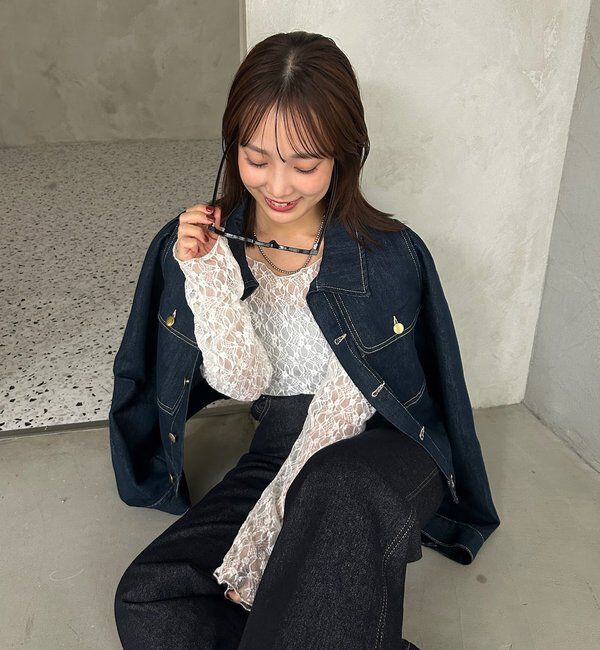  「【@sktnnm企画】金ボタンデニムパフジャケット」|ブルゾン・スタジャン|