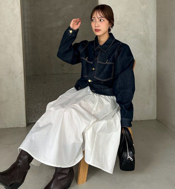  「【@sktnnm企画】金ボタンデニムパフジャケット」|ブルゾン・スタジャン|