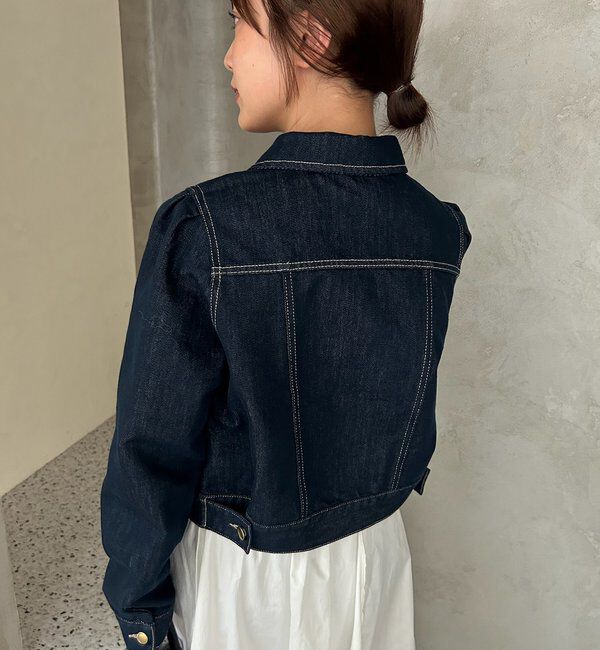  「【@sktnnm企画】金ボタンデニムパフジャケット」|ブルゾン・スタジャン|