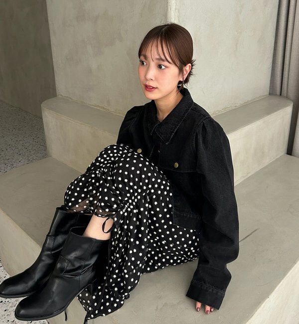  「【@sktnnm企画】金ボタンデニムパフジャケット」|ブルゾン・スタジャン|