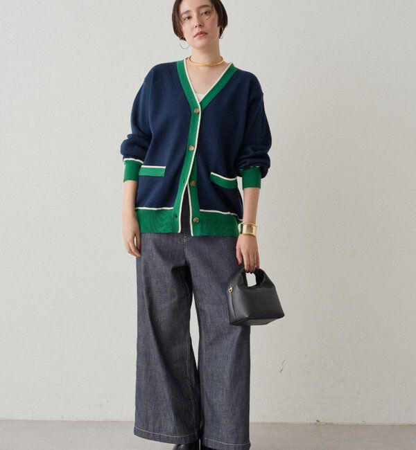  「配色ラインニットカーデ」|ニット・セーター|