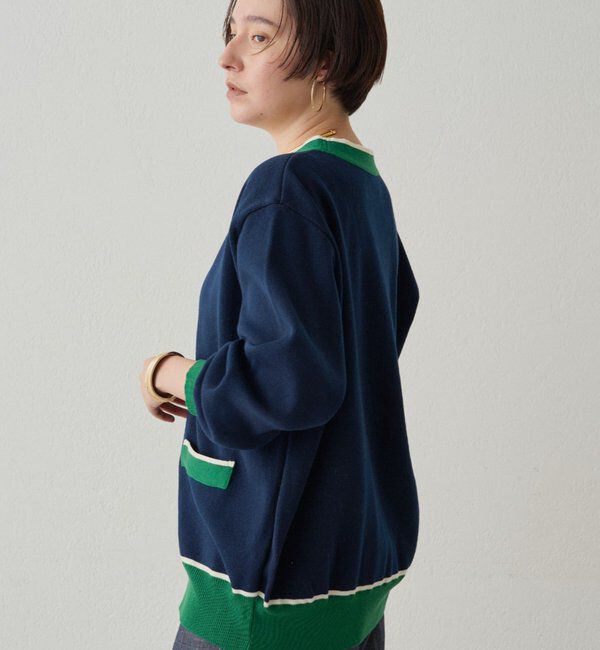  「配色ラインニットカーデ」|ニット・セーター|