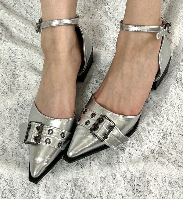  「【HiNT】 BELT STRAP MULE PUMPS」|パンプス|