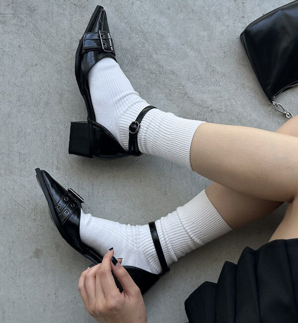  「【HiNT】 BELT STRAP MULE PUMPS」|パンプス|