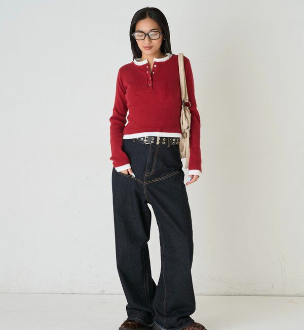  「LAYERED HENLEY KINT」|ニット・セーター|