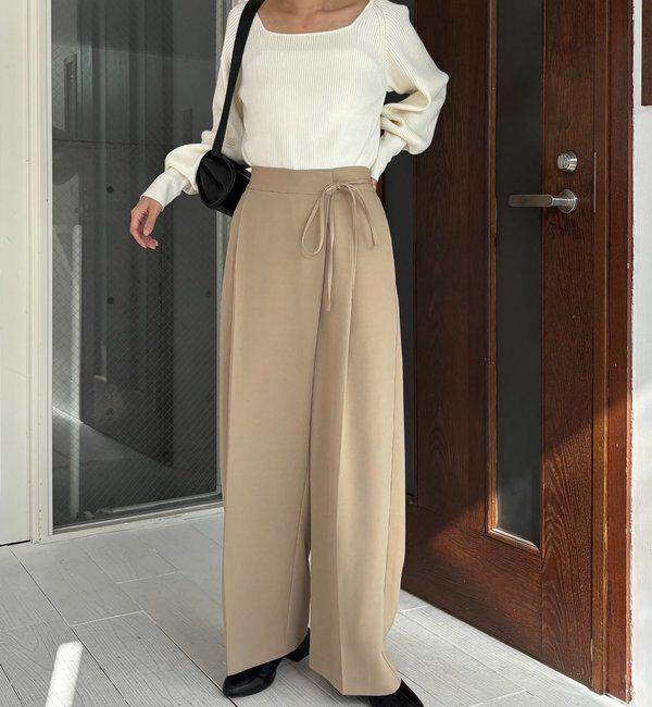  「【待望の追加決定！/新色ブラウン】ラップリボンパンツ」|チノ|