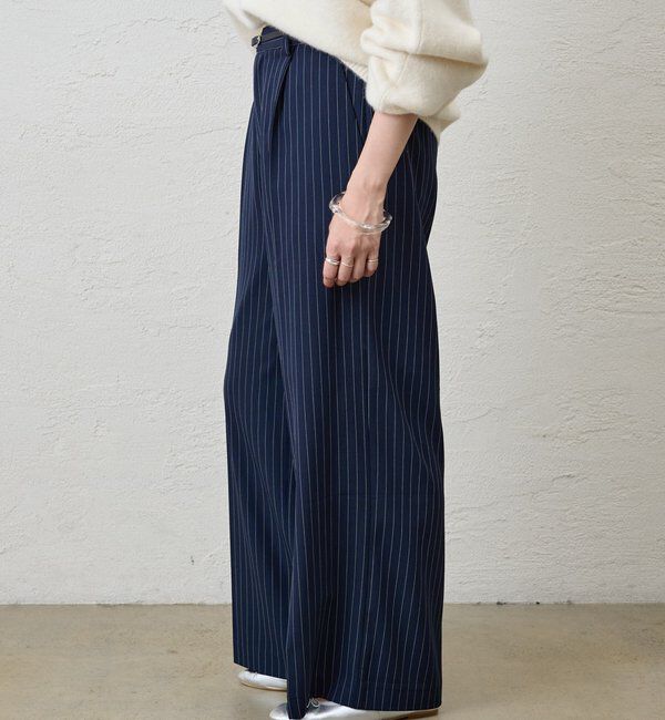  「《セットアップ着用可》ストライプウエストデザインパンツ」|チノ|