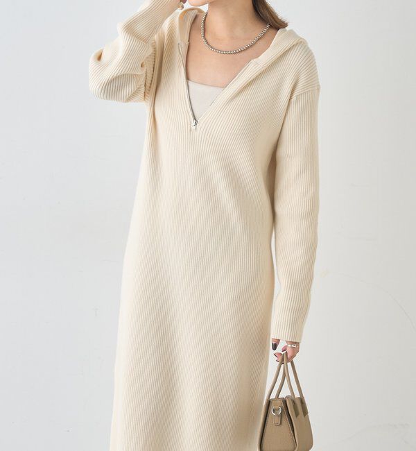  「フーデットジップワンピース」|ワンピース|