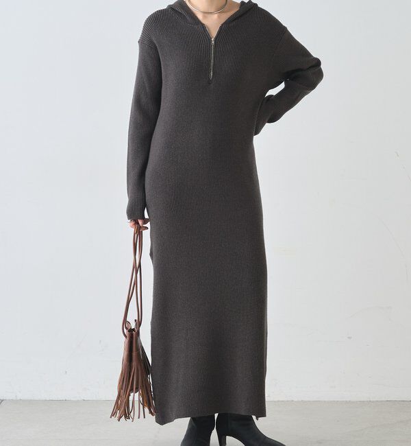  「フーデットジップワンピース」|ワンピース|