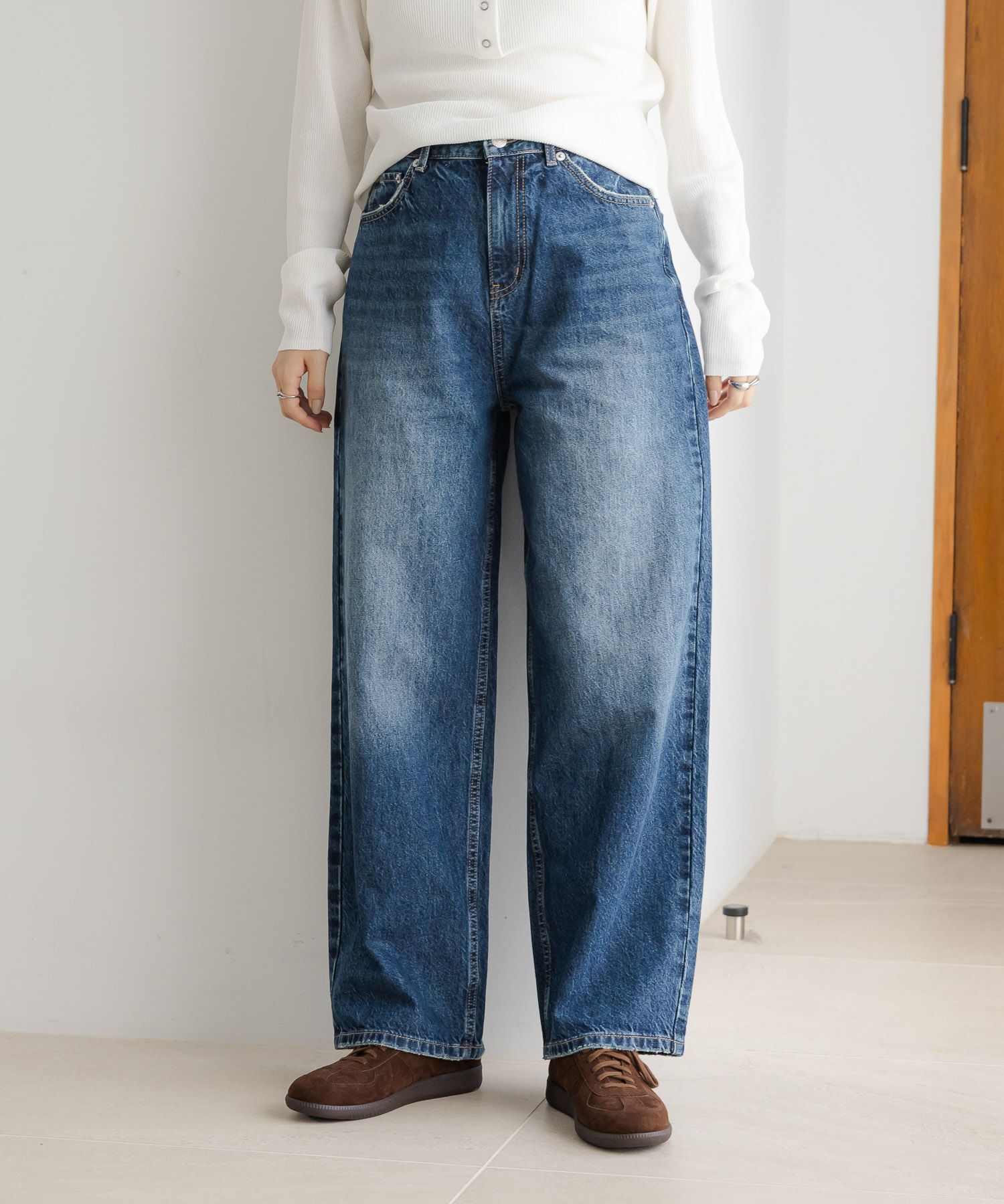 LOWRYS FARM「ワイドストレートデニム」|デニム|